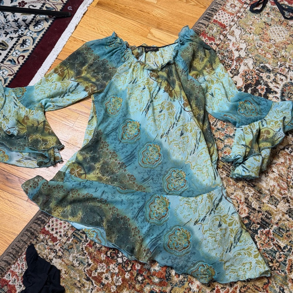 Y2K fairy core bell sleeve dress/ tunic